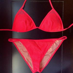 Pink mesh bikini